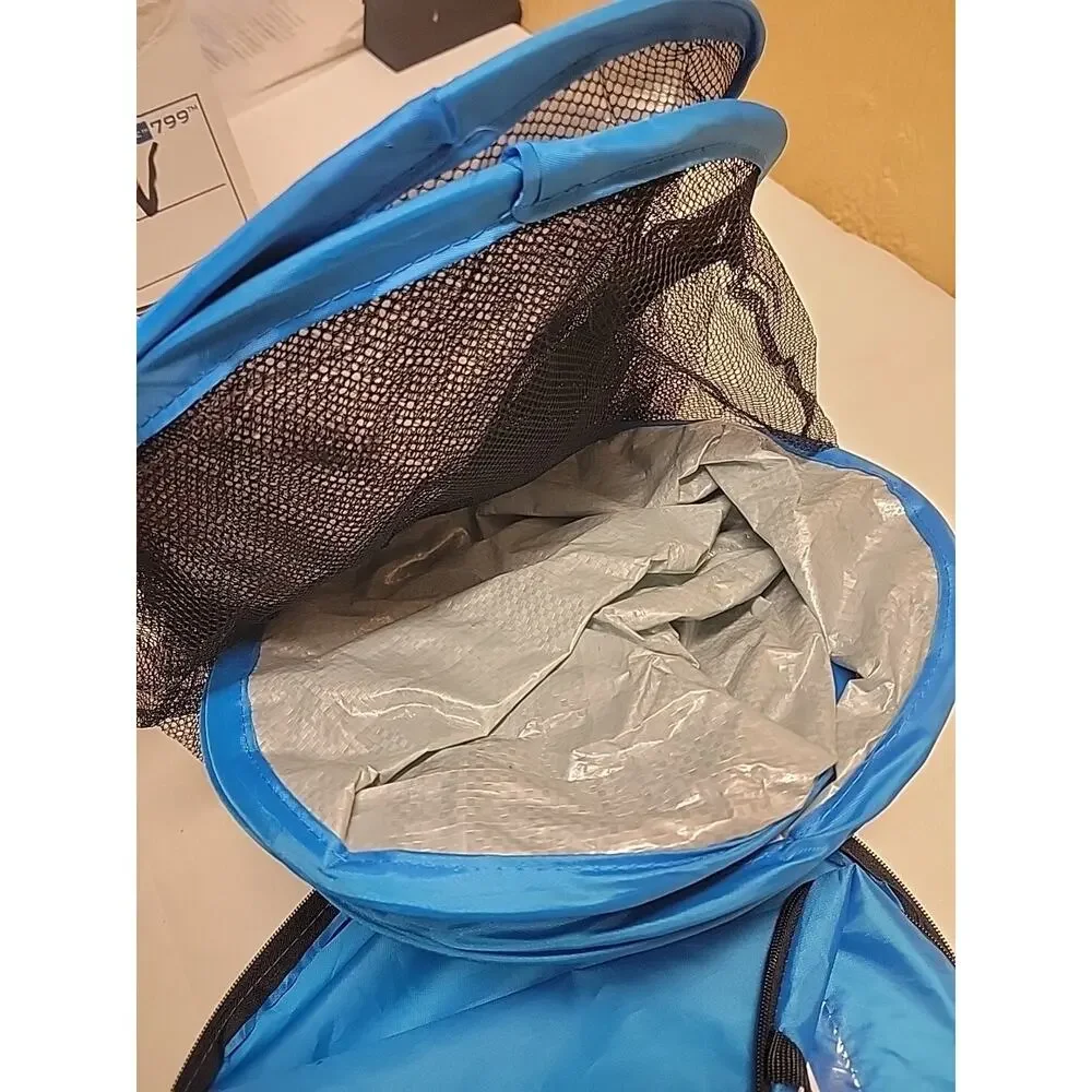 Pop Up Mesh Pet Tent Black Net Blue Trim - New In Case 47.25x24.80x19.68